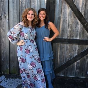 Off the shoulder floral maxi dress